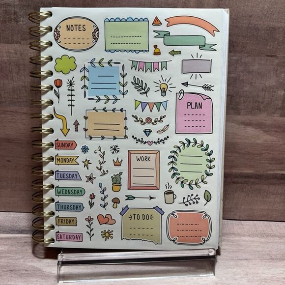 Mushroom-Themed Spiral Notebook 6.3" x 8.6" Enjoy The Little Things 150 Lined Pa - Picture 4 of 6